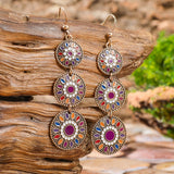 Vintage HSF geometric boho dangle earrings for women in a decorative dangling design