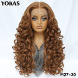 Latisha Lace Frontal Wigs 13x6 Synthetic High Temperature Fiber HD Lace Frontal Wigs 24 Inch Loose Curls Lace Wig For Afro Wome