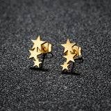 Fashion Stainless Steel Earrings Small Cute Triple Star Stud Earrings Punk Piercing Earing Women's Starry Minimalist Jewelry