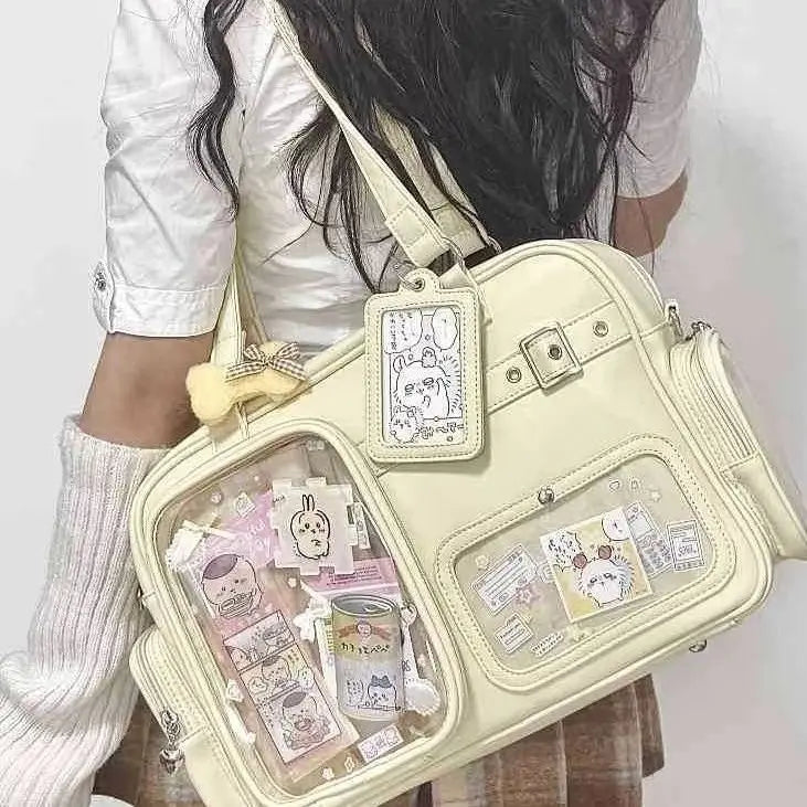 Harajuku Pin Doll 20cm display Ita bag by HSF Marketplace, large capacity PU leather shoulder bag with preppy style for women.