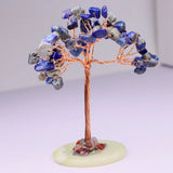 Amethyst Healing Crystals Tree Copper Wire Wrapped on Natural Stone Slice Base Home Desk Living Room Gemstone Decor Mini Sized