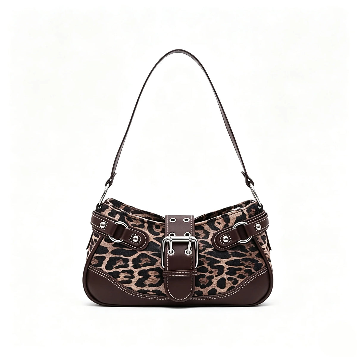 Leopard print PU leather hobo shoulder bag for women by HSF Marketplace