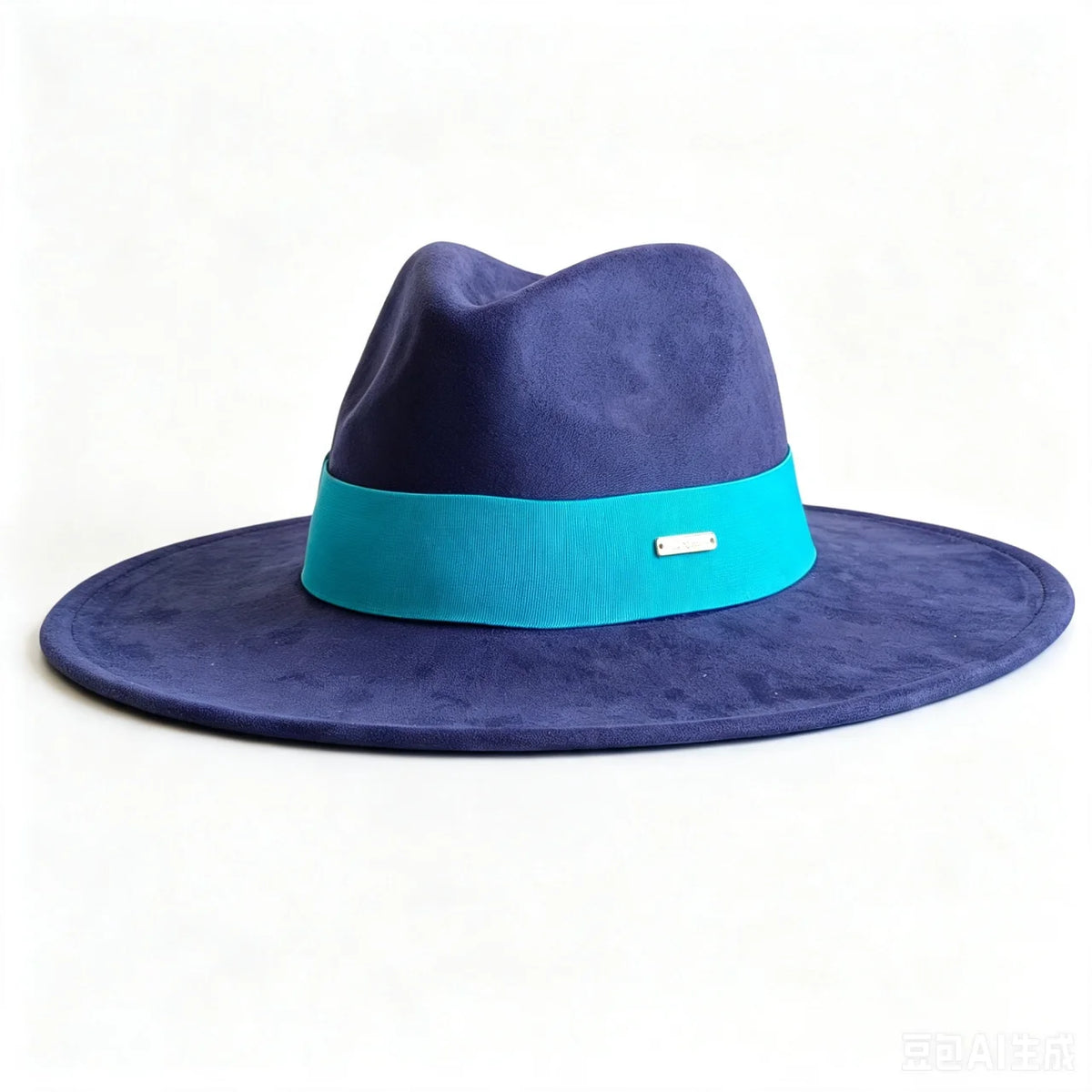 Women's HSF Marketplace suede wide-brim fedora hat in classic felt style for autumn and winter outfits