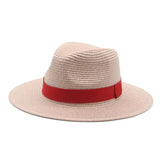 Women's black ribbon Panama straw hat for spring and summer sun protection by HSF Marketplace