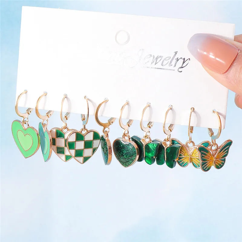 Cute donut resin dangle earrings set, 10-piece jewelry collection by HSF Marketplace