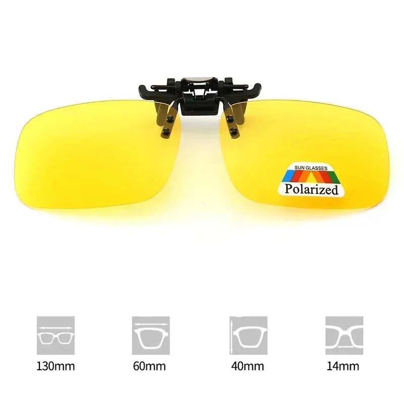 HSF Marketplace polarized sunglasses clips for driving, night vision, UV400 protection, outdoor shades, high-definition eyeglasses clip.
