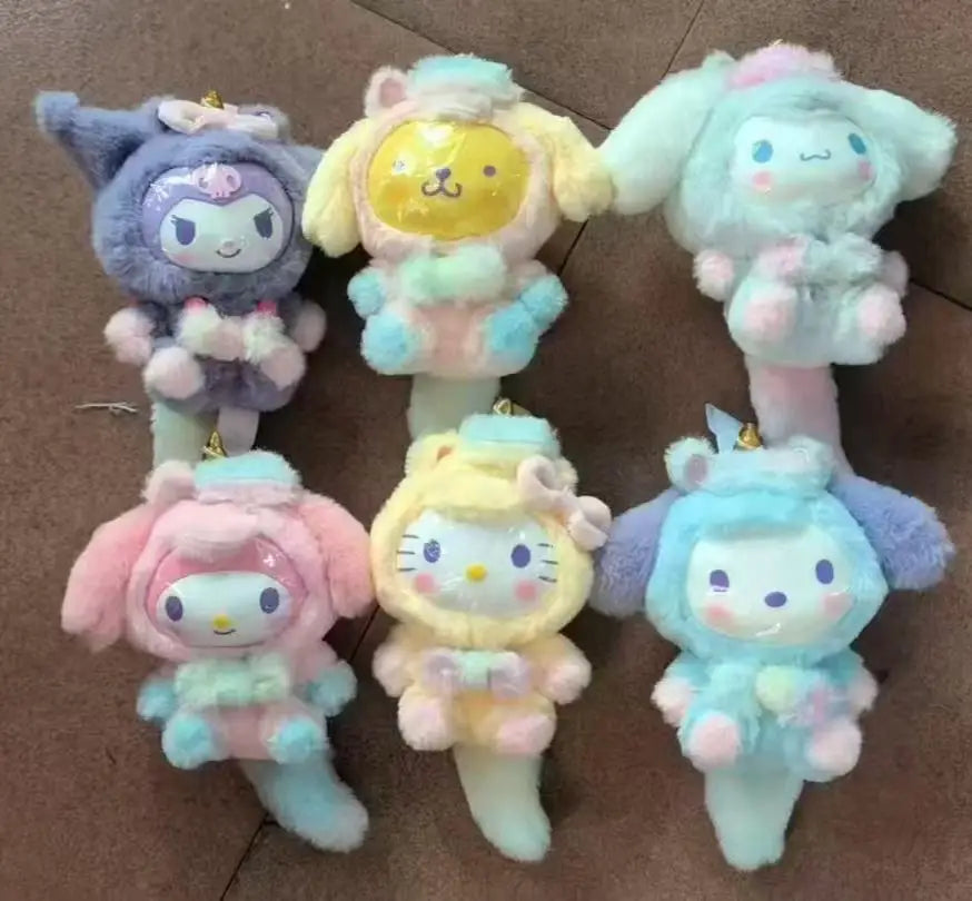 Sanrio Dream Unicorn Series vinyl plush blind box pendant featuring Hello Kitty or Kuromi, collectible bag ornament