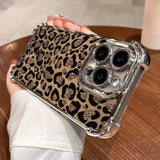 Glitter leopard print plating phone case for iPhone models by HSF Marketplace