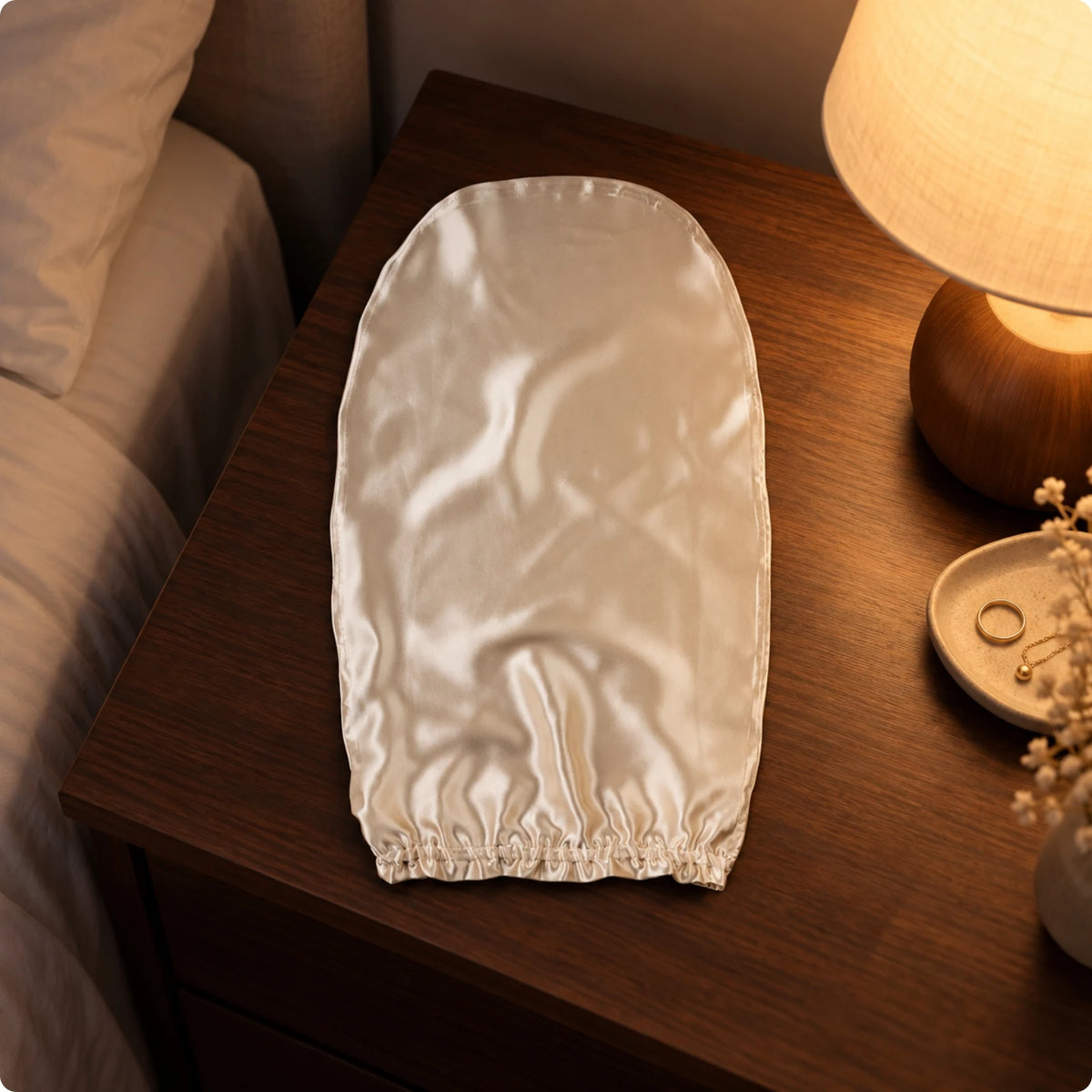 Long-Hair Sleep Cap with Elasticized Opening 19-Momme Silk Sleep Cap Mulberry Silk Hair Bonnet Roomy Low-Friction