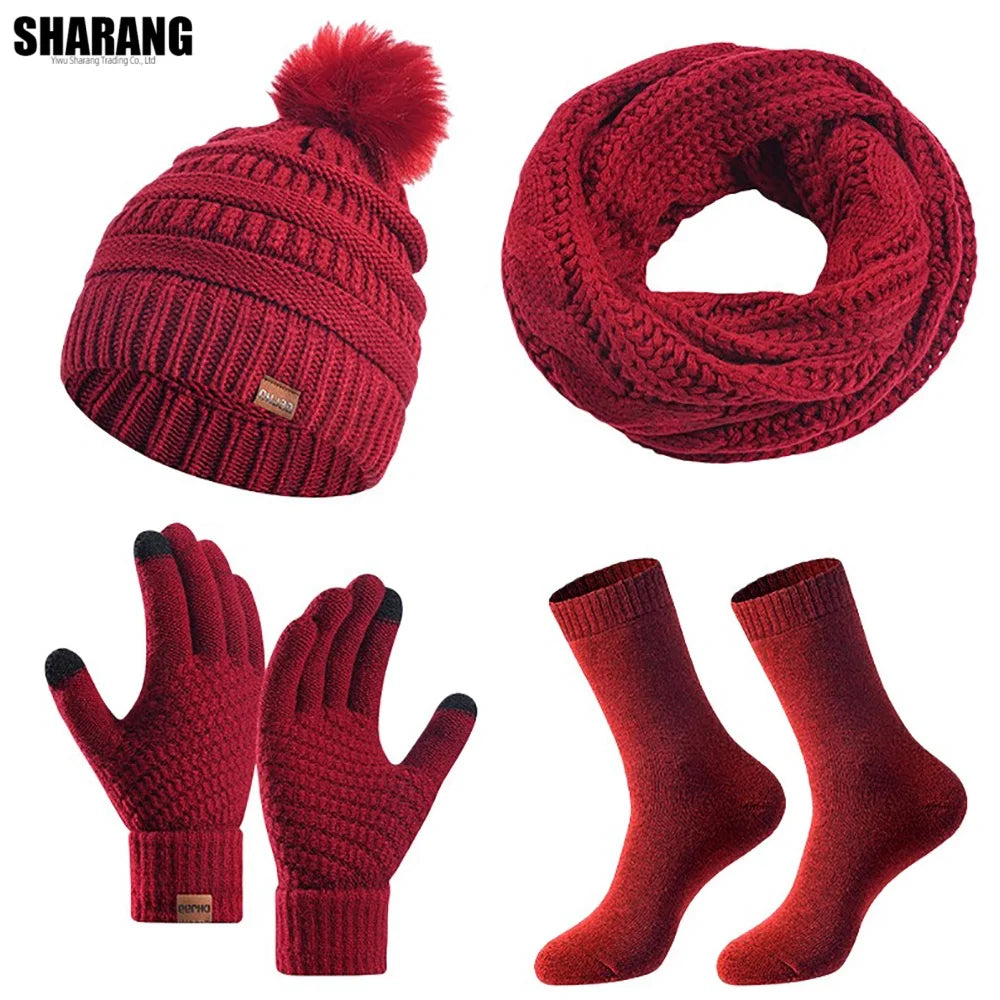 Women's warm winter hat, scarf and gloves set in a coordinated design by HSF Marketplace