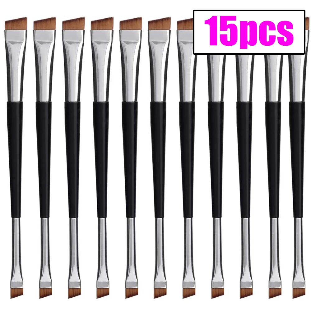 HSF Marketplace professional eyebrow and eyeliner brush set with angled and flat head brushes for precise makeup application.