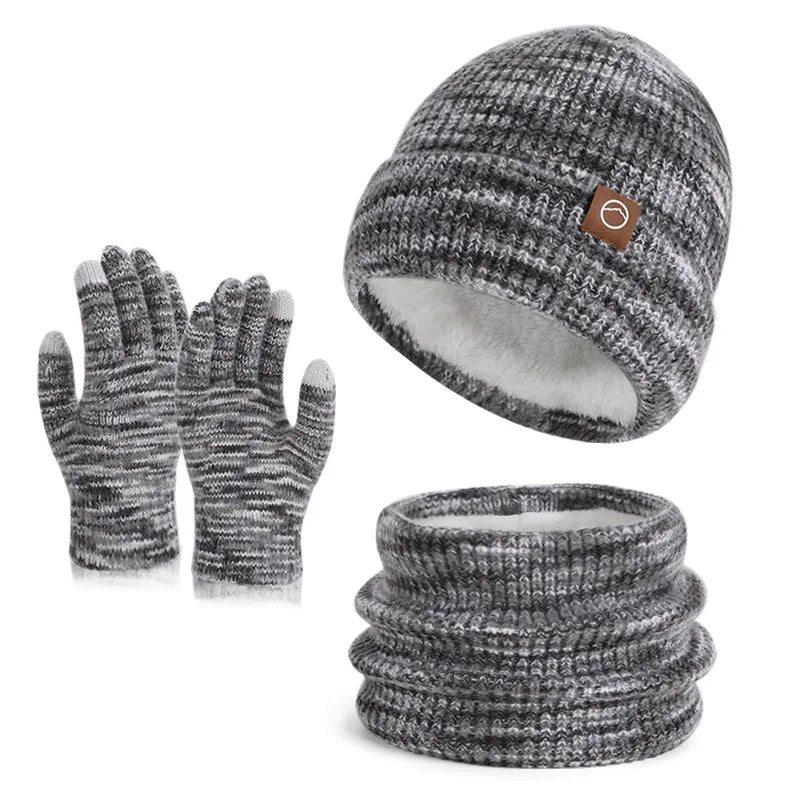 Warm winter beanie hat, scarf and gloves set for cold weather by HSF Marketplace
