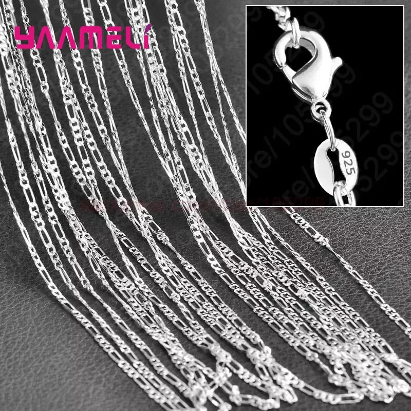 925 sterling silver charm link chain necklace, 10-piece jewelry set by HSF Marketplace