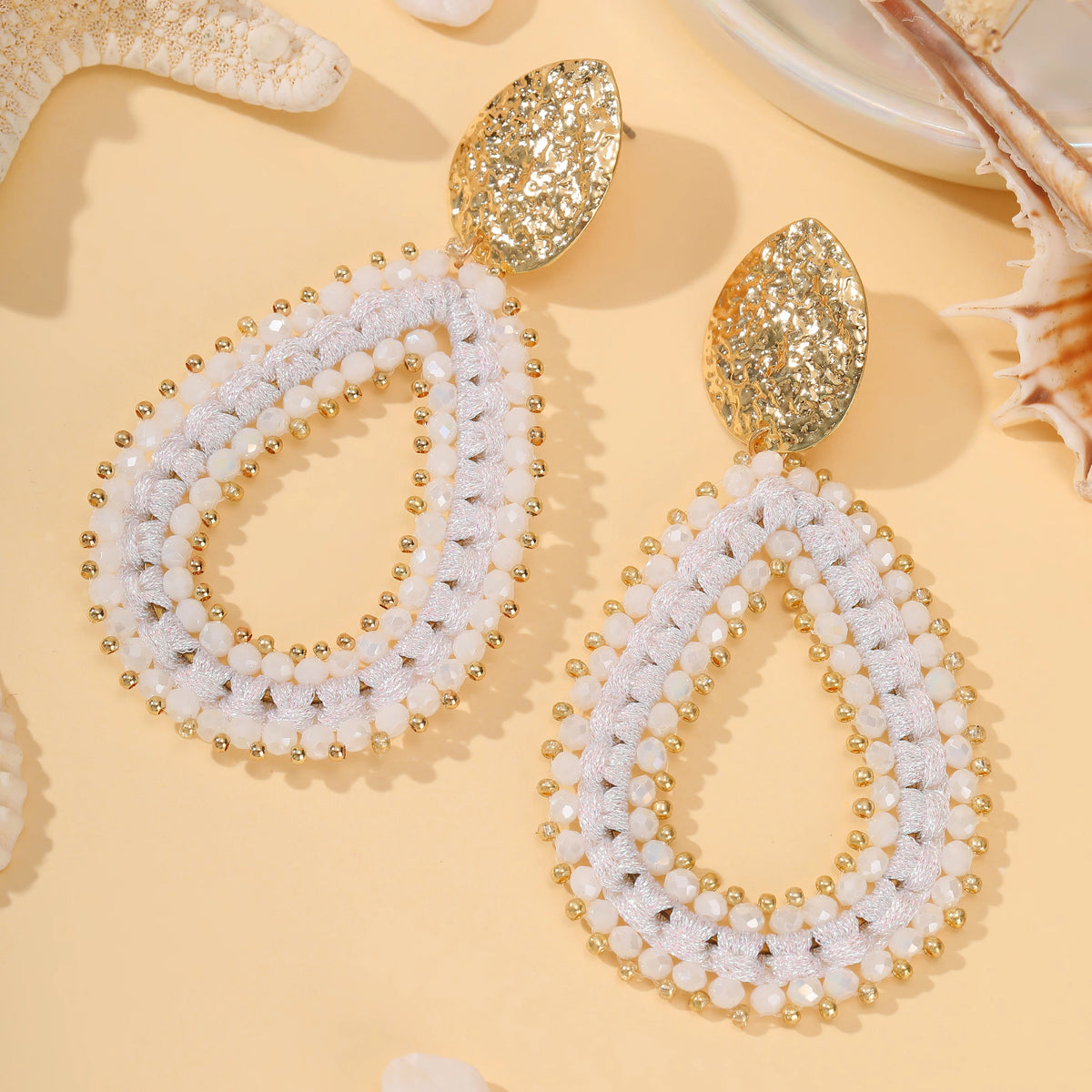 Colorful handmade water drop shape earrings for women by HSF Marketplace