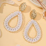 Colorful handmade water drop shape earrings for women by HSF Marketplace