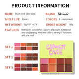 Lakerain 8-color cream blusher palette with blush, concealer, and highlighter shades for face makeup