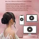 2-piece black human hair scrunchie bun makers by HSF Marketplace for fluffy messy buns and ponytail updos