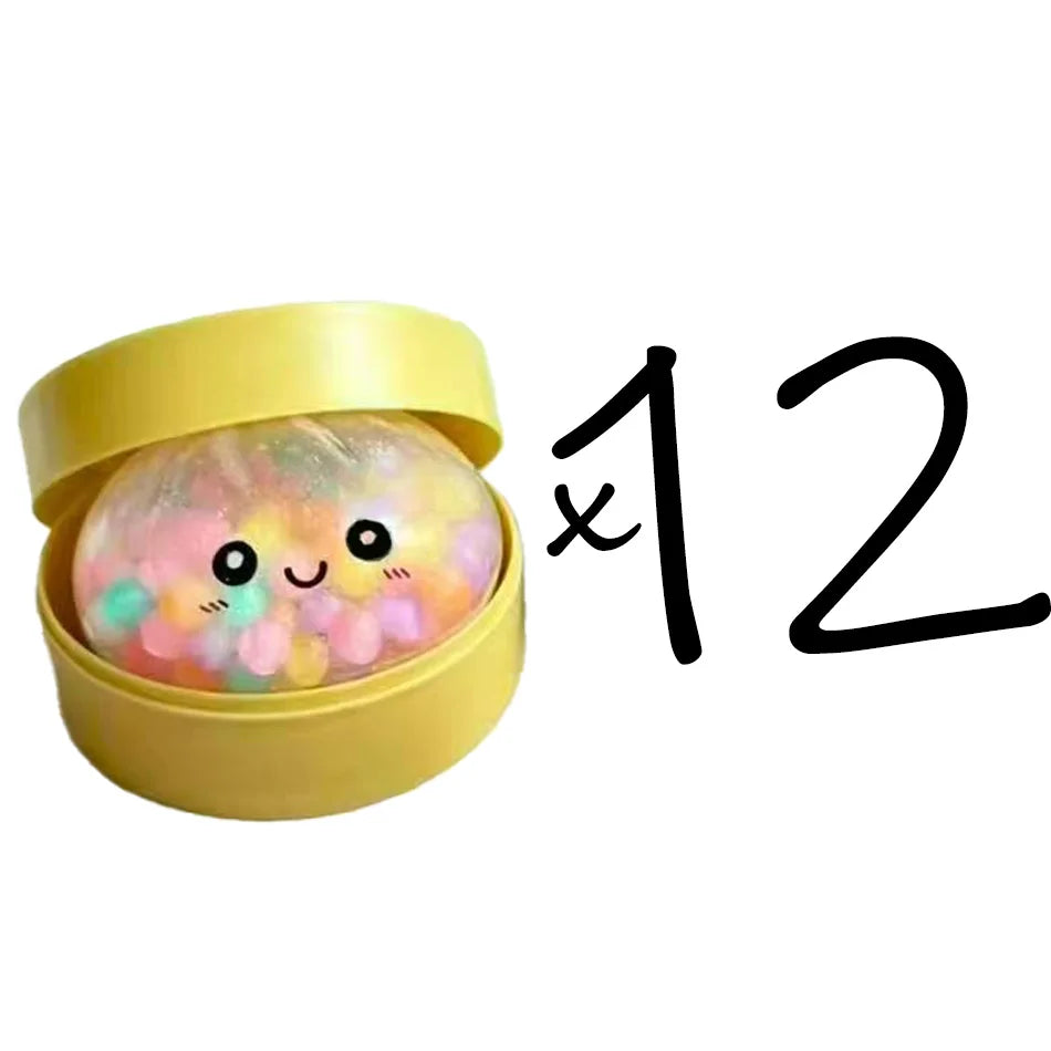 Rainbow dumpling squishy toy by HSF Marketplace for sensory play and stress relief