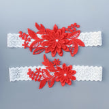 Women’s lace bridal garter belt with pearl embroidery, two-piece thigh bands for wedding cosplay costumes
