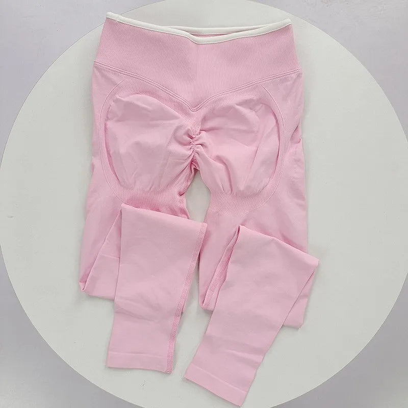 Women's high-rise seamless peach lift leggings with tummy control by HSF Marketplace