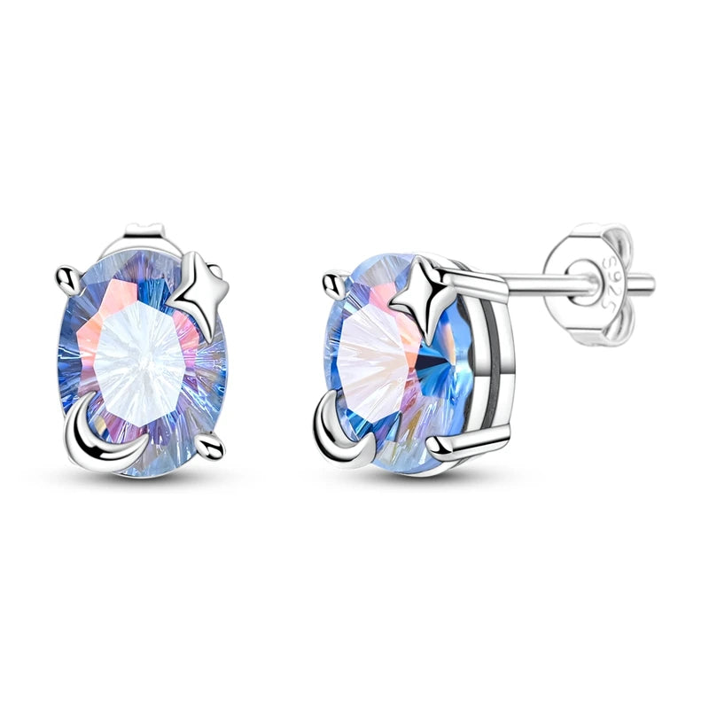 Hypoallergenic CZ zircon hoop earrings in 925 sterling silver by HSF Marketplace