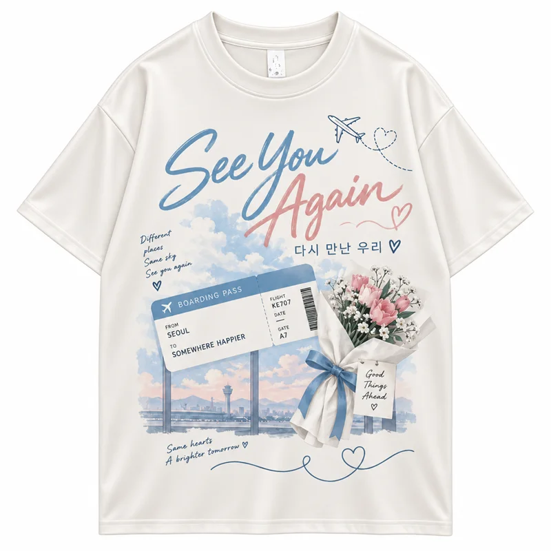 Vintage Korean aesthetic graphic T-shirt for men and women, K-culture merch by HSF Marketplace