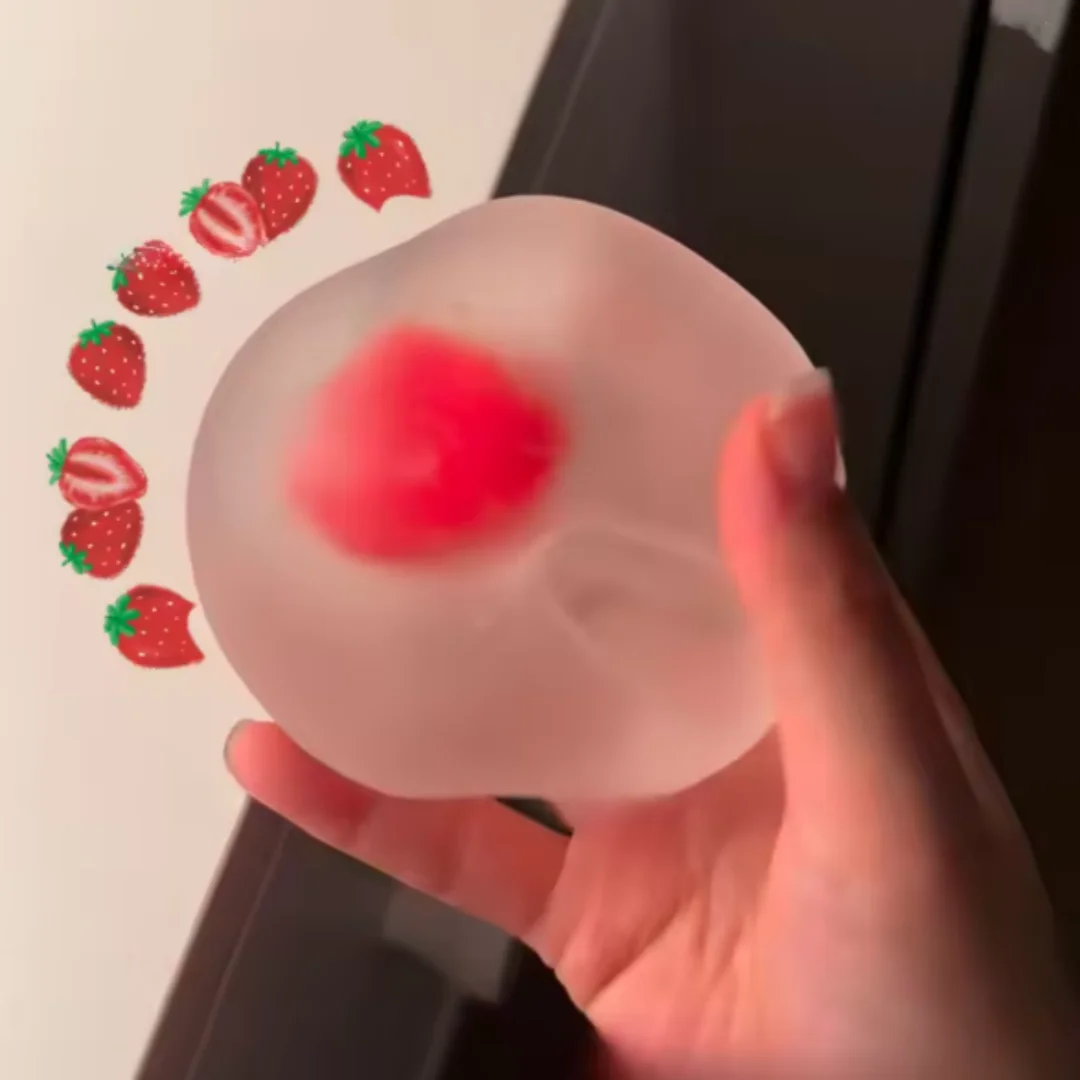 Strawberry Mochi Squeeze Toys Stress Relief and Vent Anger Fidget Toys Slow Rebound Stress Relief Toy Relieve Stress Squishy Toy