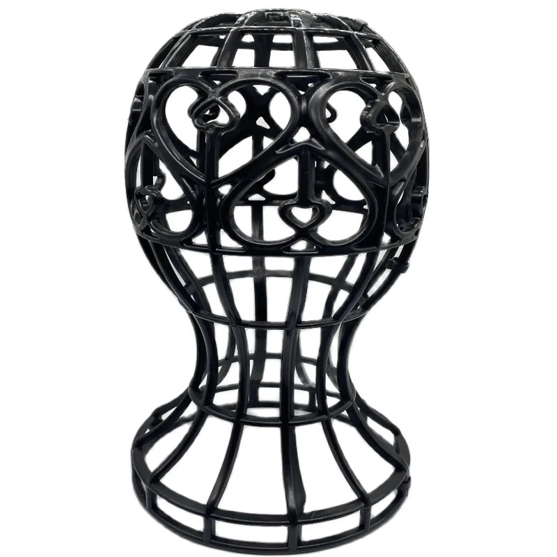 Foldable lantern shape plastic wig stand for hats and wigs by HSF Marketplace