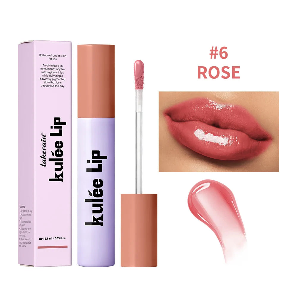 HSF Marketplace Kulfée Staining Lip Oil Gloss stain in deep hydration, moisturizing, waterproof lip makeup with non-sticky finish