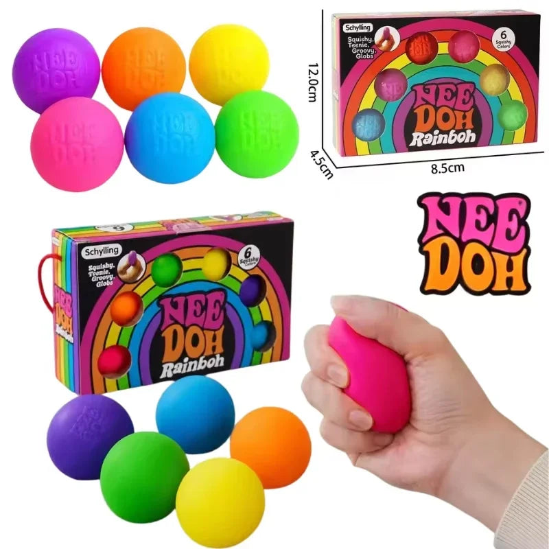 Needoh rainbow squishy ball sensory fidget toy for teens by HSF Marketplace