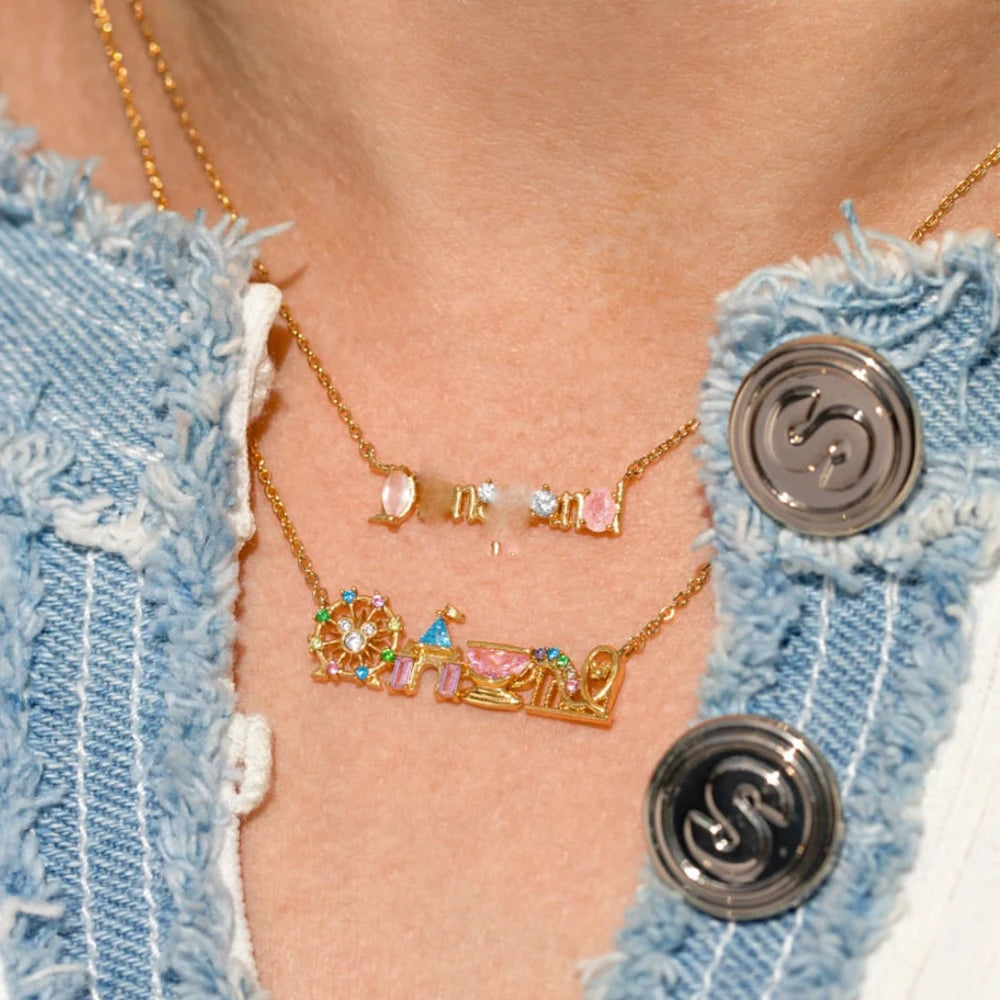 18K gold plated zircon pendant necklace by HSF Marketplace, delicate jewelry for women