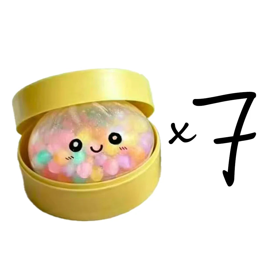 Rainbow dumpling squishy toy by HSF Marketplace for sensory play and stress relief