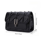 Fashionable women's quilted leather shoulder bag with buckle chain and diamond grid embroidery, mini crossbody style by HSF Marketplace.