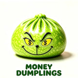 Glitter green dumpling stress relief toy by HSF Marketplace, sensory fidget toy for parties and gifts