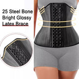 Red latex waist trainer corset body shaper with 25 steel bones and adjustable straps by HSF Marketplace