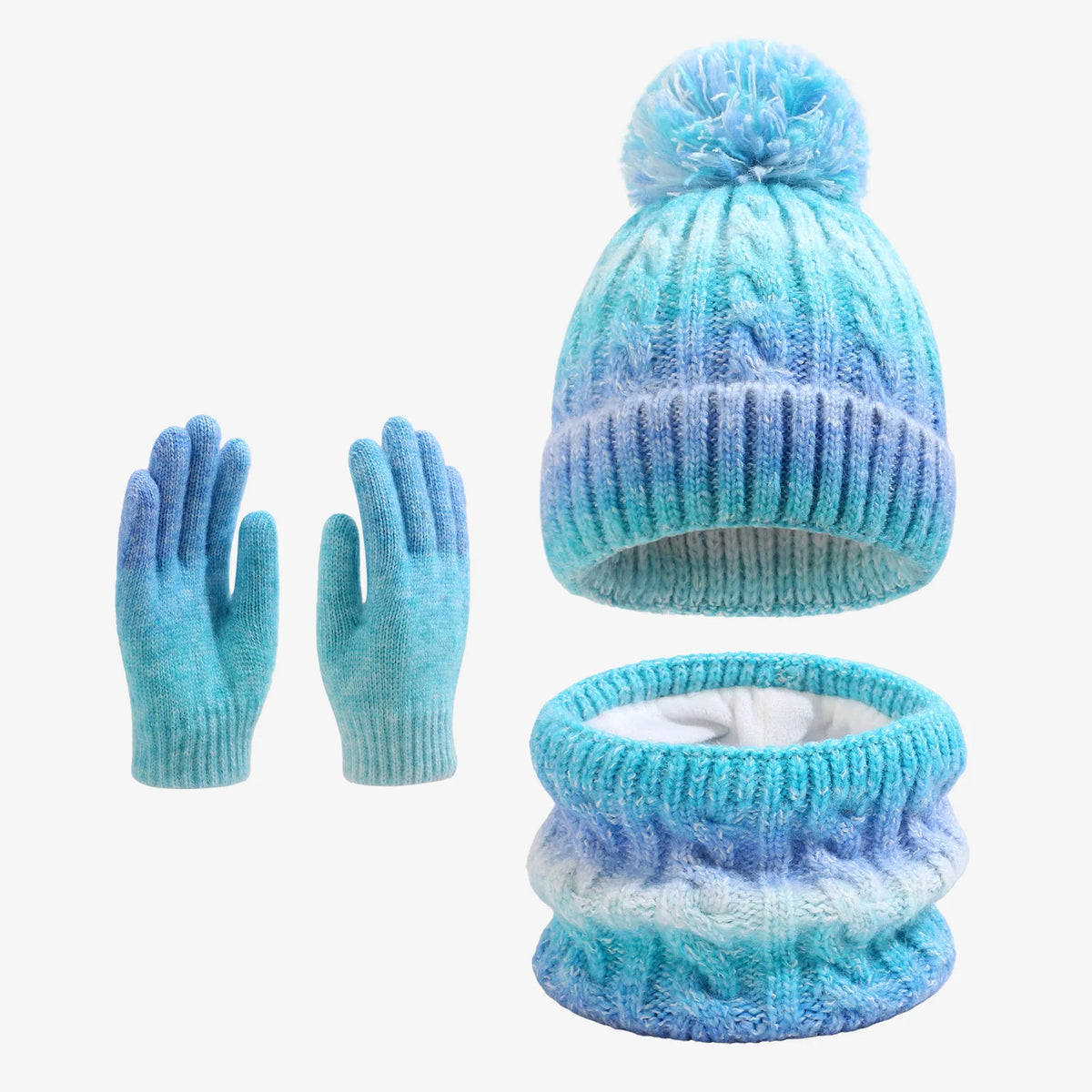 Children's solid color fleece hat, scarf and gloves winter set by HSF Marketplace