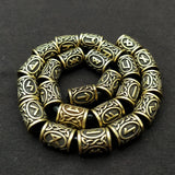 24pcs Metal Tubes Hair Braid Beard Dreadlock Beads Viking Rune Bead Spacer Knife Beads Rings Clips Styling Tools Pendant Braider