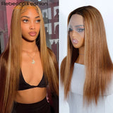 Rebecca bone straight 13x6 lace front human hair wig with transparent lace and lace part for women