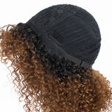 Short curly human hair wig with bangs, afro kinky style, glueless full machine-made wig with 250 density from HSF Marketplace