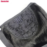 Chocola 16-18 inch Brazilian Remy human hair ribbon ponytail clip-in extension, straight style