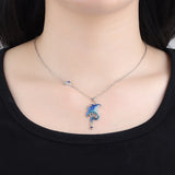 Sterling silver batfish necklace pendant for women, featuring ocean animal design, fine jewelry by HSF Marketplace.