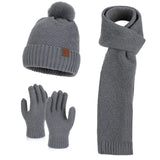 Women's Korean style knitted wool hat and scarf set in warm winter design by HSF Marketplace