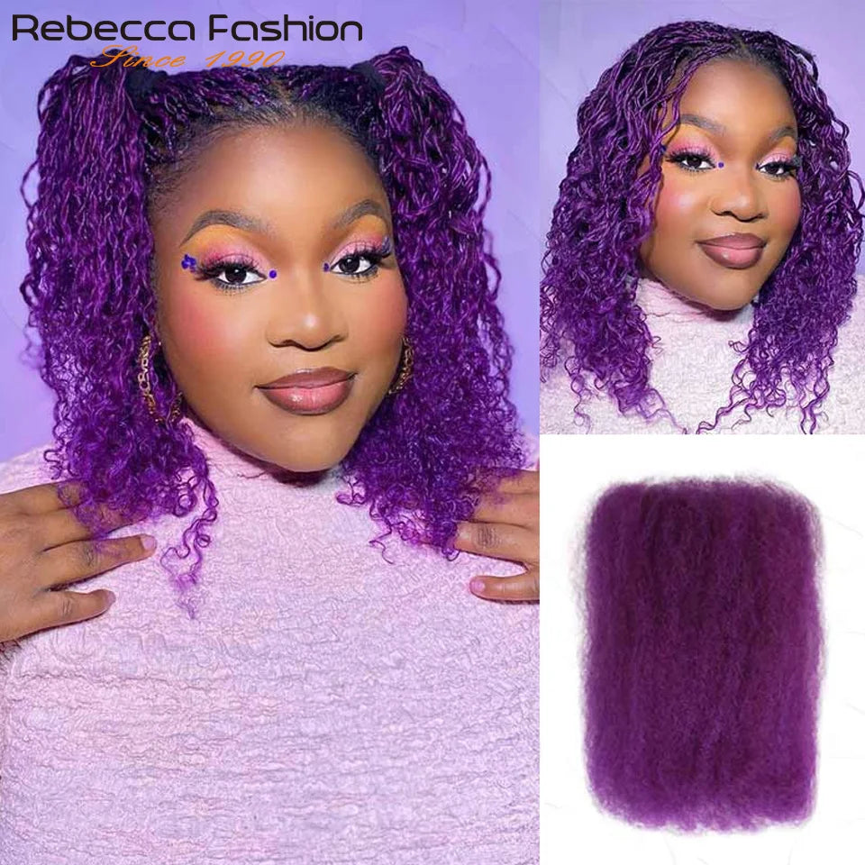 Afro Kinky Curly Bulk Human Hair For Braiding QVR Remy Bulk Hair No Attachment, Soft & Lightweight, Perfect for Braids Twists