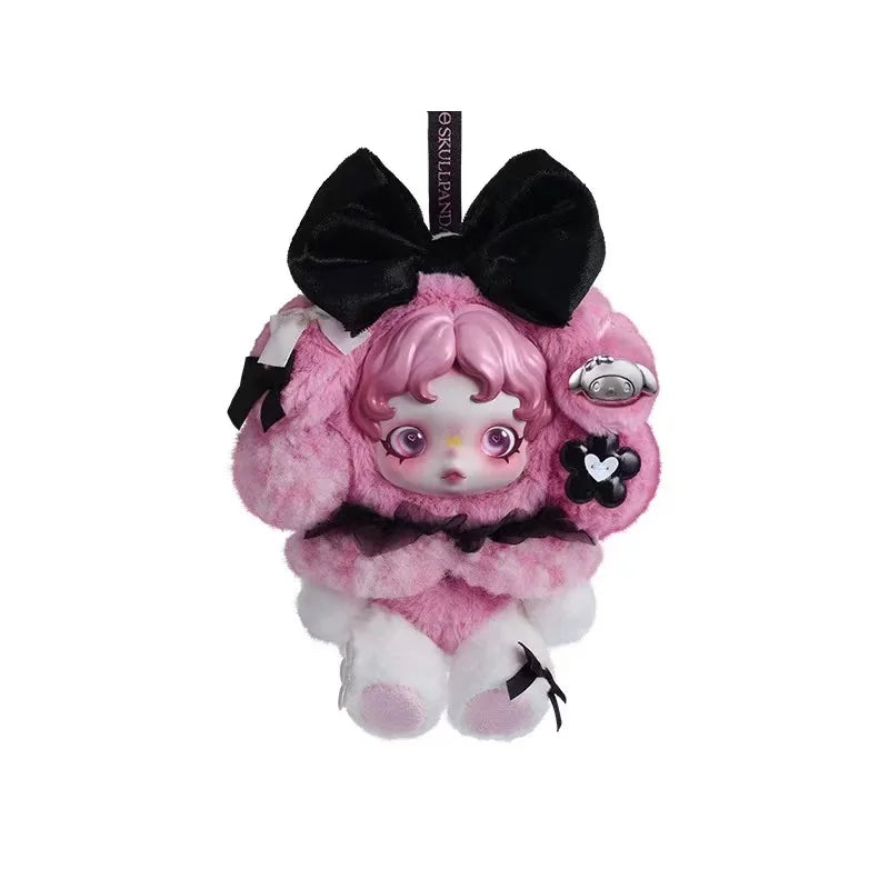 POPMART Skullpanda × My Melody Kuromi Amid Flowers plush doll pendant blind box keychain collectible figure