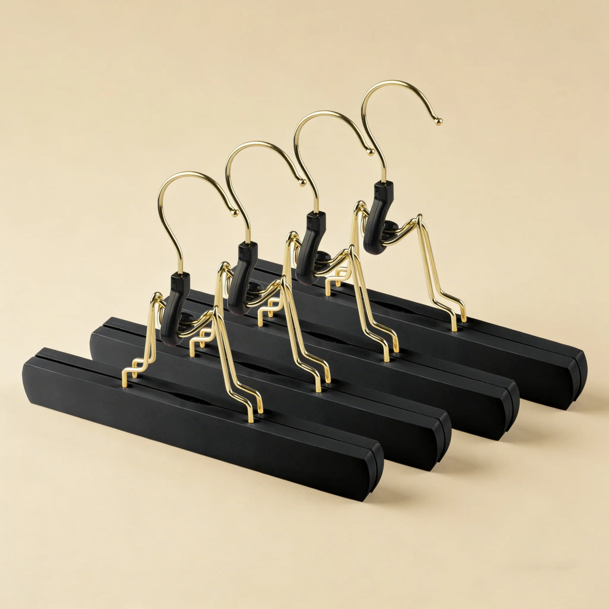 GlamorDove 4PCS Wooden Hair Extension Hanger – Double Side Weft Holder for Hair Extensions, Wig and Hairpiece Storage Organizer