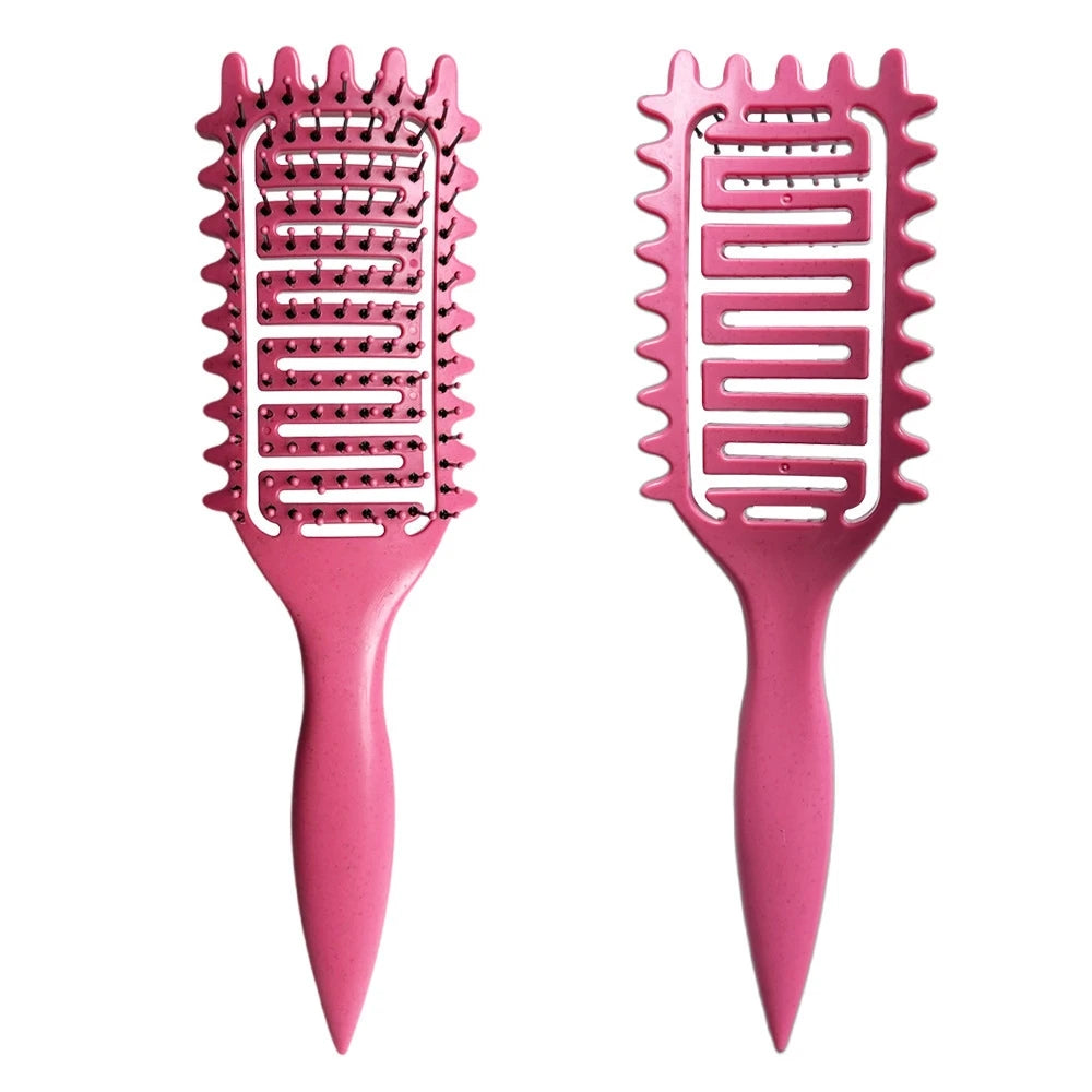 HSF Marketplace curl define styling brush with hollow boar bristles for detangling, shaping, and defining curly hair.