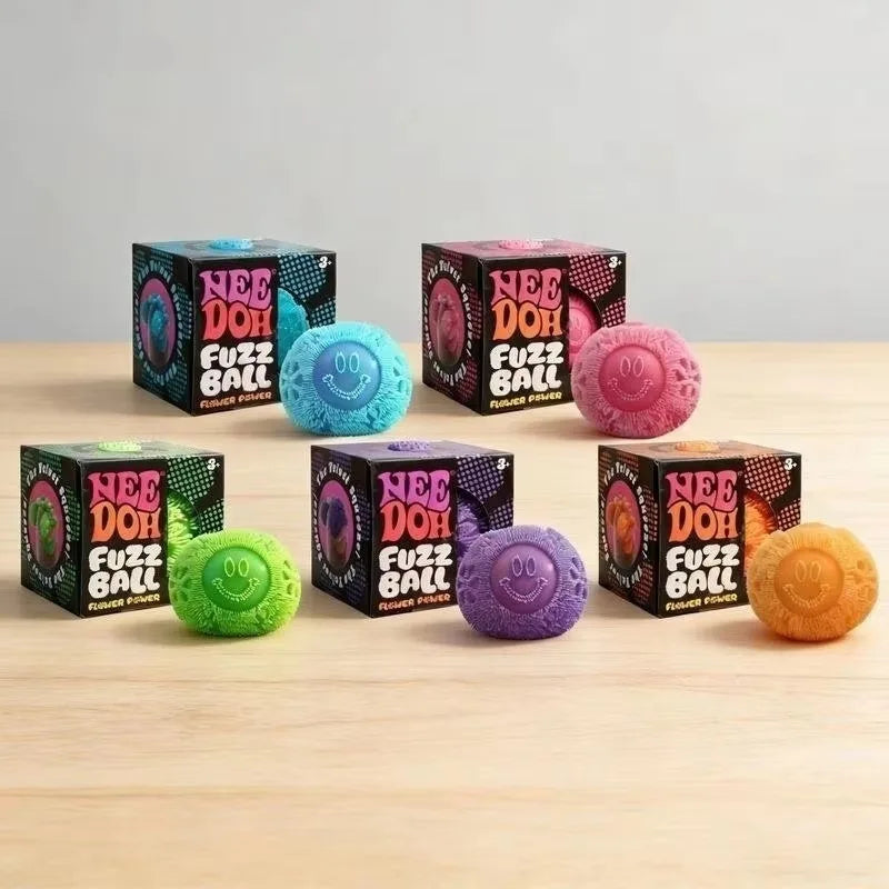 2026 New Model NeeDoh Fuzz Ball Wonder Waves Sensory Squeeze Toy Textured Stress Relief Fidget Ball for Adults Toy