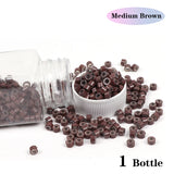 Beige Silicone Tubes Beads Locks Micro Link Ring Tube For Most I-Tip Hair Extension Tips 500Pcs Silicone Lined Micro Ring Beads