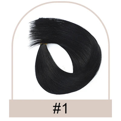 HSF Marketplace straight clip-in ponytail human hair extension, 100g wrap-around natural hairpiece