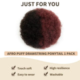 Kinky Curly human hair afro puff drawstring ponytail bun hairpiece for Black women by HSF Marketplace